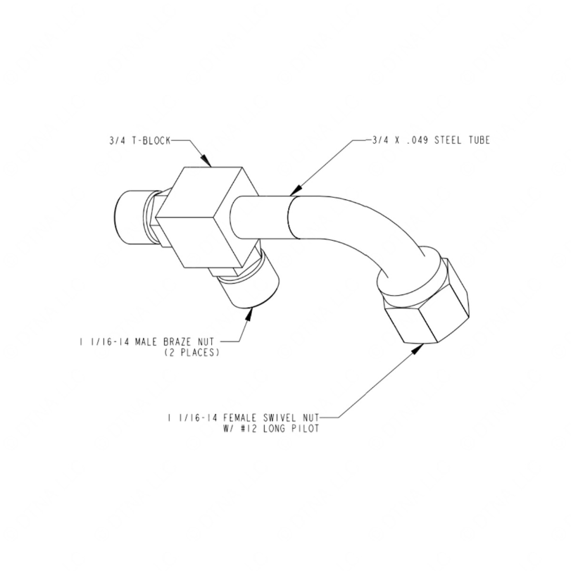 TBB 169709 A/C FITTING,  12M X  12M X  12F, Y WITH