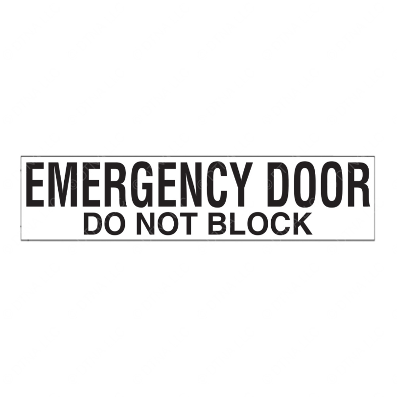 TBB 170560 LABEL EMERGENCY DOOR DNB BLK/WHITE