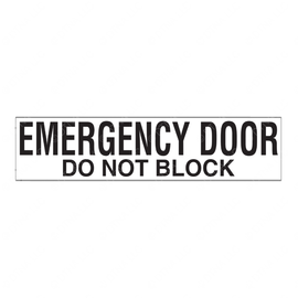 TBB 170560 LABEL EMERGENCY DOOR DNB BLK/WHITE