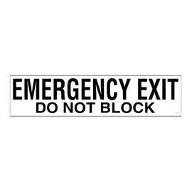 TBB 170562 LABEL, EMERGENCY EXIT DNB, BLK/WHT