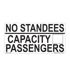 TBB 171711 LABEL, NO STANDEES / CAPACITY, BLK/WHT