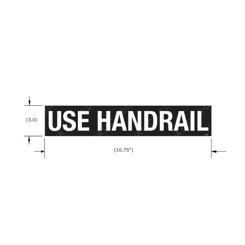 TBB 176837 LABEL, USE HANDRAIL, WHT/BLK