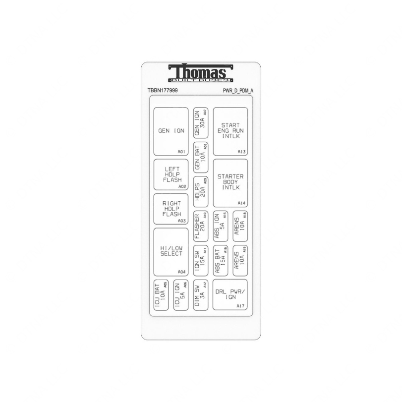 TBB 177999 LABEL ELEC PDM DASH EF
