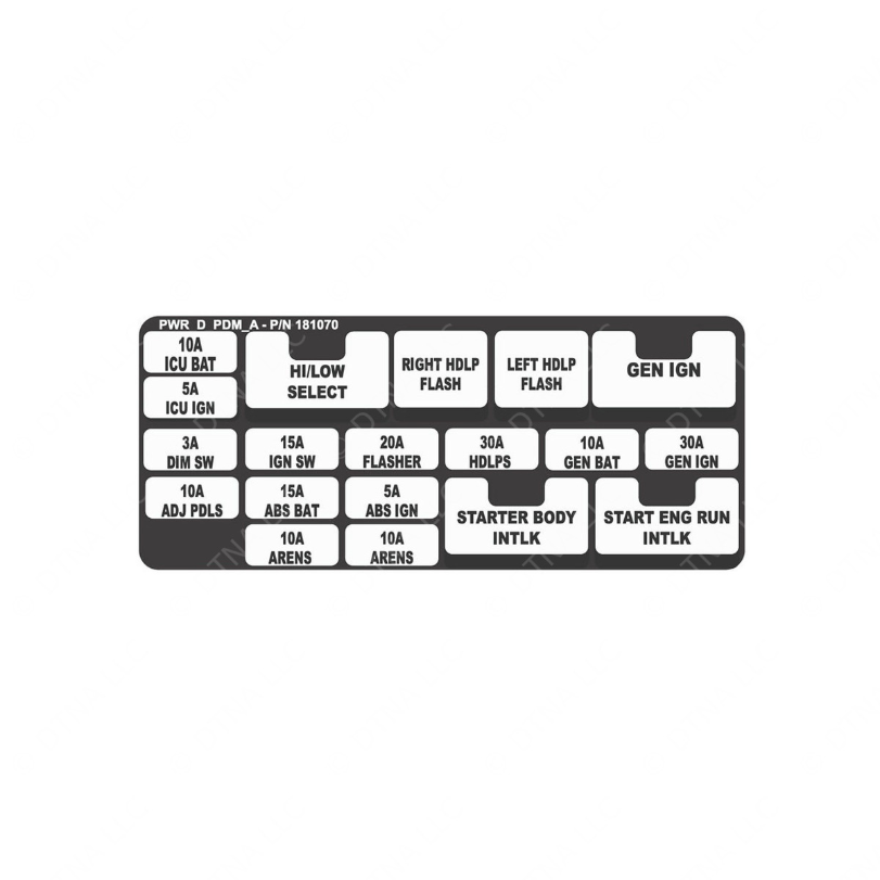 TBB 181070 LABEL ELEC PDM DASH EF