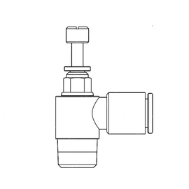 TBB 181525 FLOW CONTROL VALVE,MINI,RT ANGLE SWIVEL