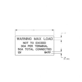 TBB 184717 LABEL, WARNING MAX LOAD NOT TO EXCEED