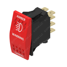 TBB 185590 SWITCH ROCKER VSERIES RED, AMBER WARNING