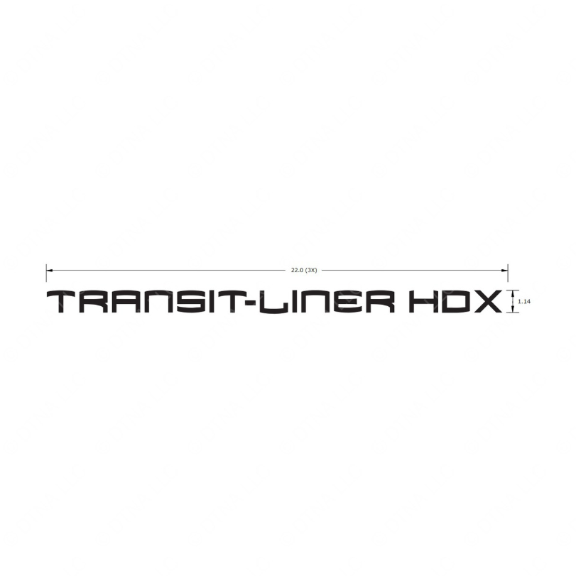 TBB 205145 DECAL, TRANSIT-LINER HDX, BLACK
