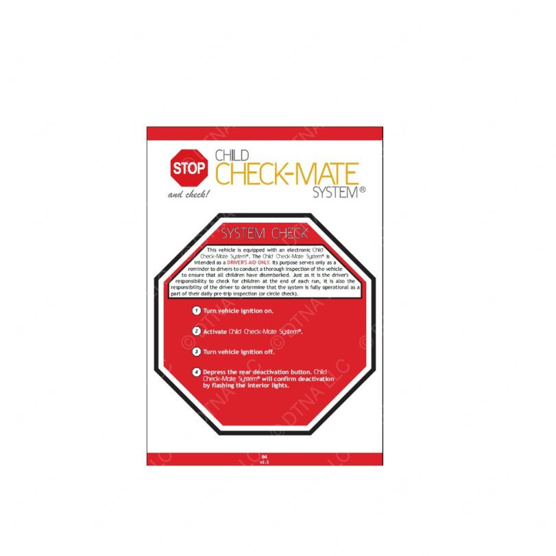 TBB 206649 DECAL CHILD CHECKMATE OPER AND CHECK