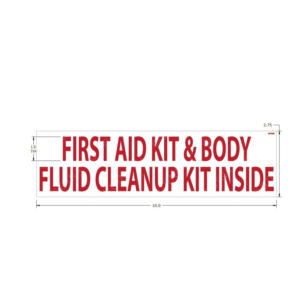 TBB 207903 DECAL FIRST AID KIT & BODY FLUID CLEANUP
