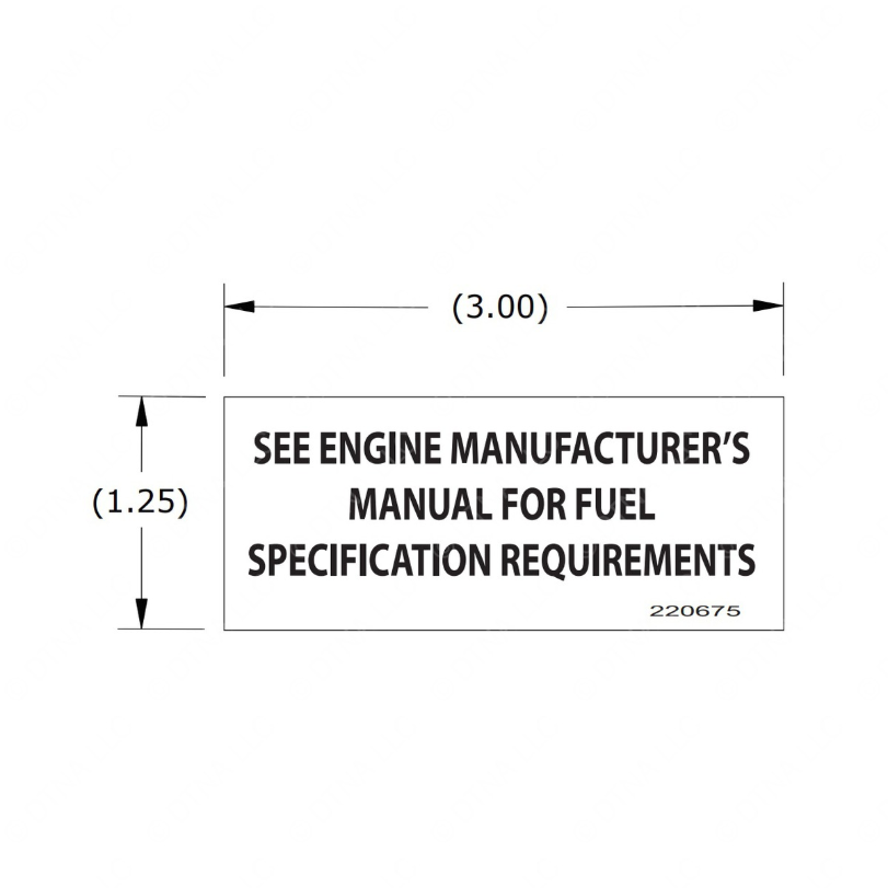 TBB 220675 LABEL FUEL SPECIFICATION