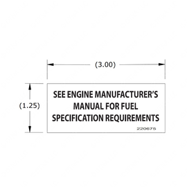 TBB 220675 LABEL FUEL SPECIFICATION