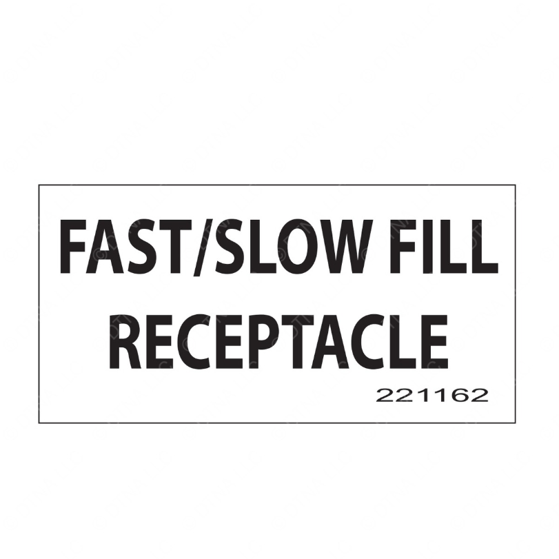 TBB 221162 LABEL CNG FAST/SLOW FILL RECEPTACLE BLK