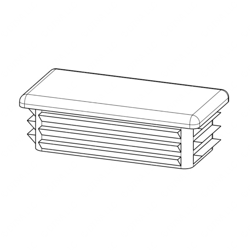 TBB 224169 CAP PLASTIC 1X2 RECT TUBE