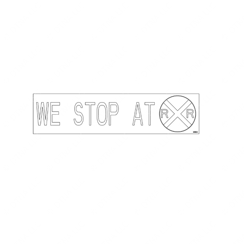 TBB 231896 LABEL WESTOPATRAILROADCROSSING BLK LTRS