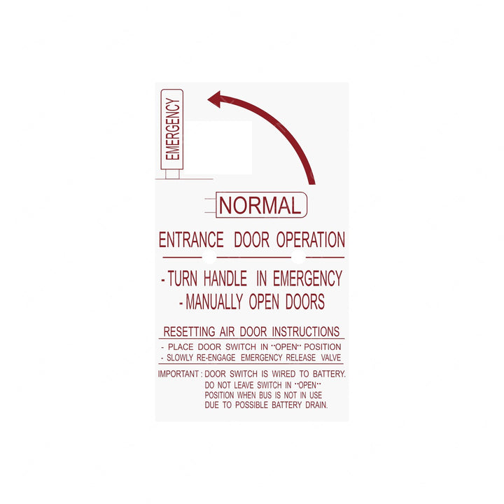 TBB 64008584 DECAL EMERGENCY RIDE