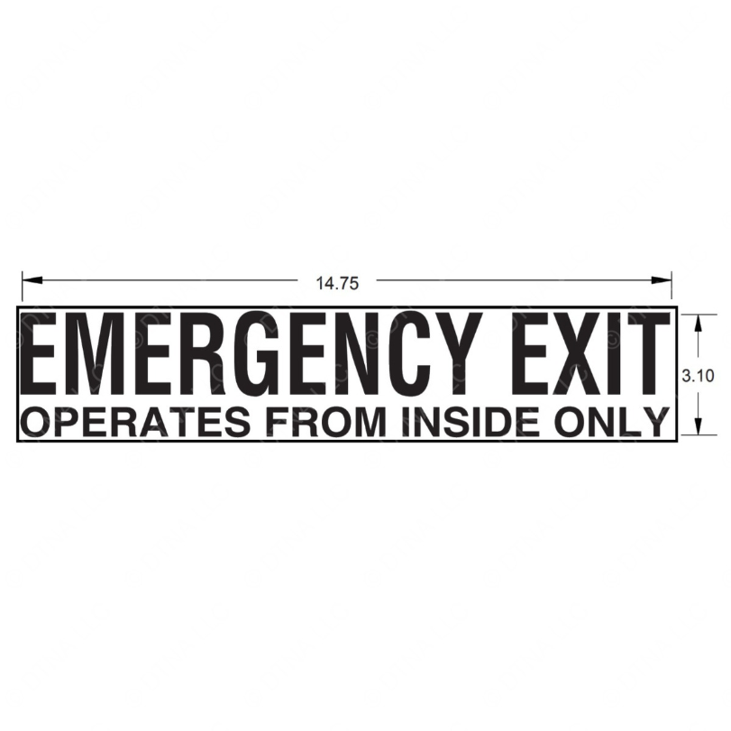 TBB 65009951 DECAL EMERGENCY DR