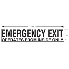 TBB 65009951 DECAL EMERGENCY DR