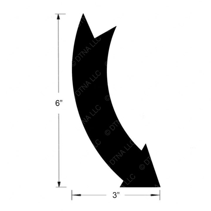 TBB 65010764 DECAL, ARROW HANDLE TURN DIR, RR