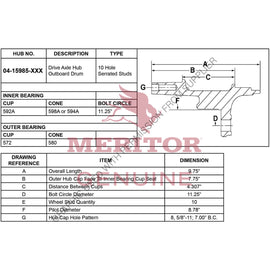 TDA 0415985006 AY-HUB/REAR