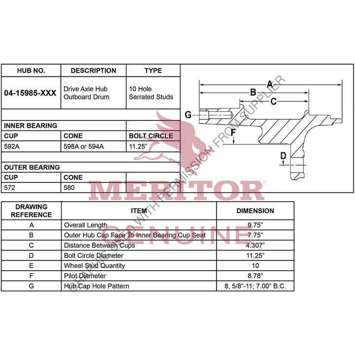 TDA 0415985006 AY-HUB/REAR