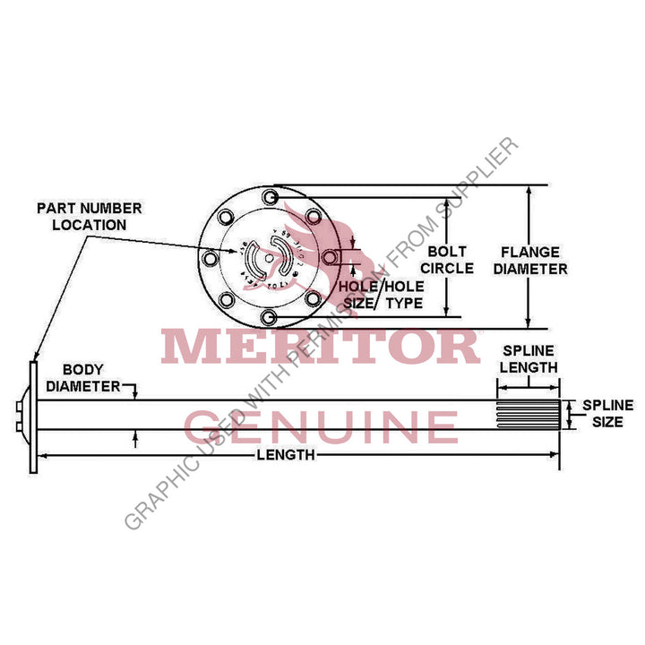 TDA 3202G9341 AXLE SHAFT LONG