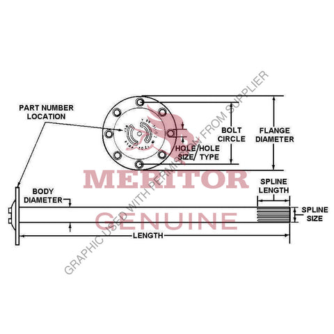 TDA 3202H8666 AXLE SHAFT
