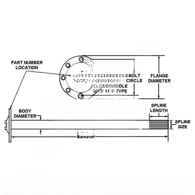 TDA 3202H9342 AXLE SHAFT SHORT