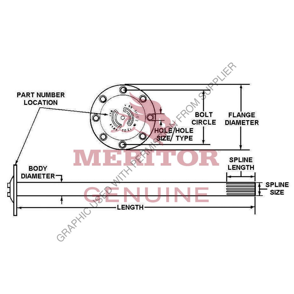 TDA 3202L8904 SHAFT AXLE SHORT