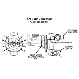 TDA A26 3111M2301 KNUCKLE ASSEMBLY, EASY STEERING, L.H.