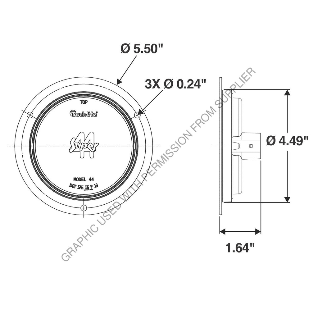 TL  44295Y LAMP-MDL44-F/P/T, LED GRAY FLNG
