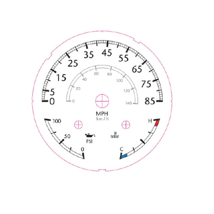 W22-00027-003 GAUGE-SPEEDO,3N1,OP/CT,POL