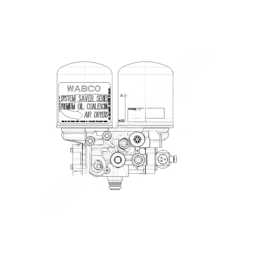 WAB 432 433 037 0 AIR DRYER,TWIN, 36CFM,12V