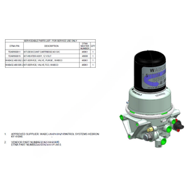 WAB 432 480 005 2 KIT-SERVICE,VALVE,TCO,WABCO HP
