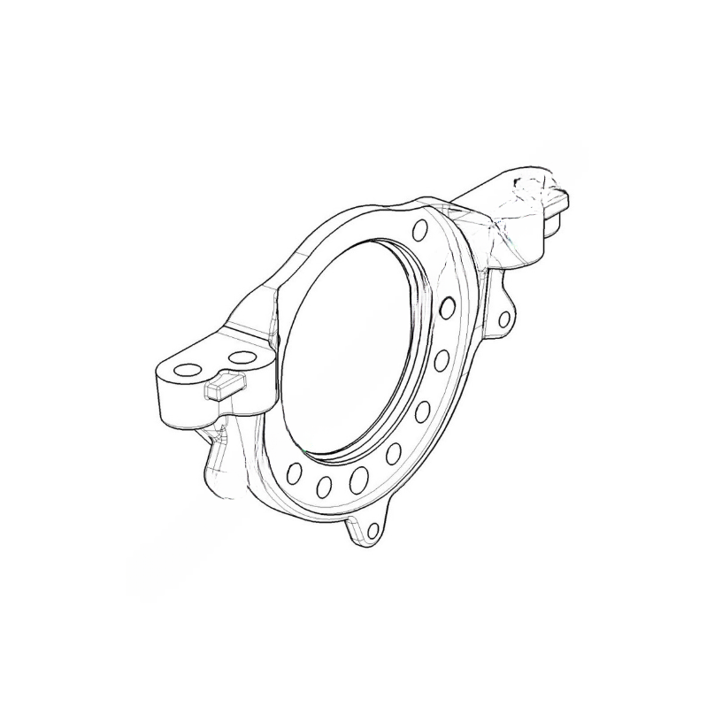 WAB 640 911 743 4 PLATE-ADAPTER,RH,RR,85 DEG,MAXXUS
