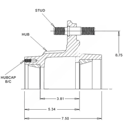 WWD 12513 N HUB 1251 ASSY W/CUPS