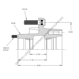 WWD 26061 0 2606 AY W/CUPS \ DRIVE STUDS