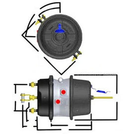 GC3636CW CHAMBER-BRAKE HALDEX 3036